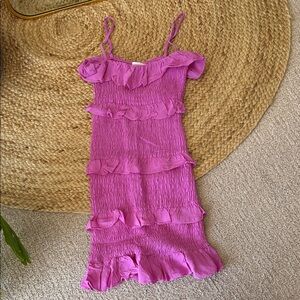 Pink Ruffle Mini Dress